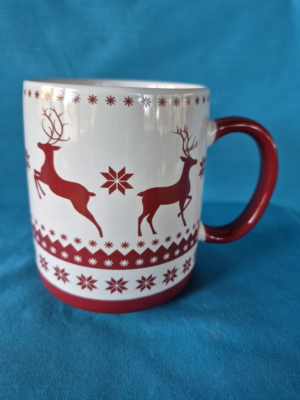 Red Reindeer Christmas Mug Coffee Tea Latte Stoneware Wondershop